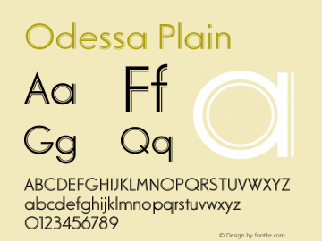 OdessaPlain Version 001.000 Font Sample