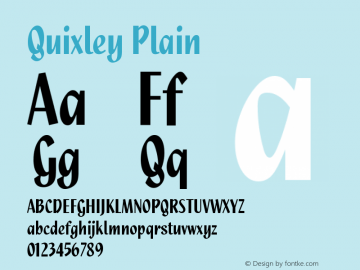 QuixleyPlain Version 001.000 Font Sample