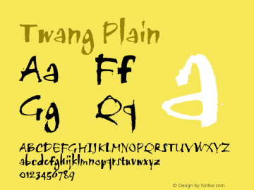 TwangPlain Version 001.000 Font Sample