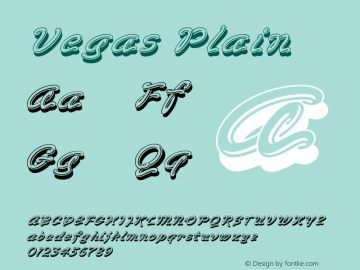VegasPlain Version 001.000 Font Sample