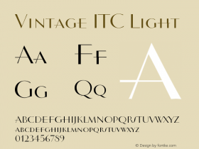 Vintage ITC Version 001.001 Font Sample