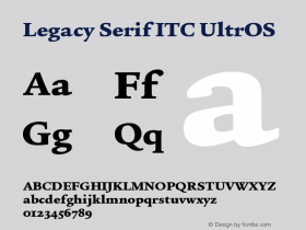 Legacy Serif ITC Ultra OS Version 001.005 Font Sample