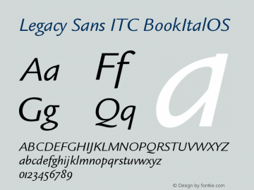 Legacy Sans ITC Book Italic OS Version 001.005图片样张