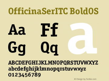 OfficinaSerITC-BoldOS Version 001.000 Font Sample