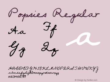 Popsies Regular 2000; 1.0     www.stimuleyefonts.com图片样张