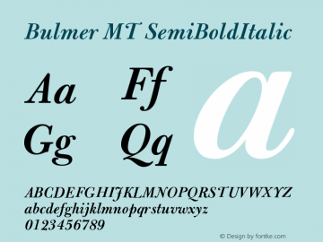 Bulmer MT Semi Bold Italic Version 001.005图片样张