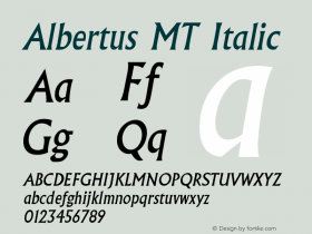 Albertus MT Italic Version 001.000图片样张