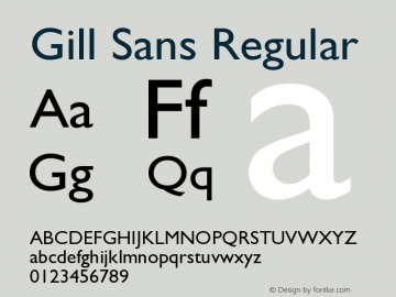 Gill Sans Version 001.003 Font Sample