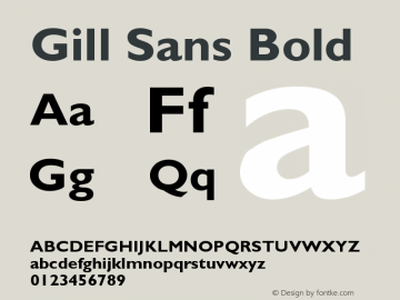 Gill Sans Bold Version 001.002 Font Sample