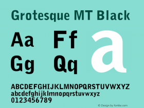 Grotesque MT Black Version 001.000 Font Sample