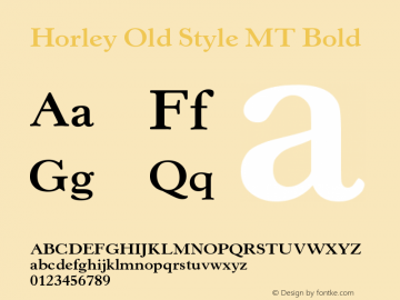 Horley Old Style MT Bold Version 001.000 Font Sample