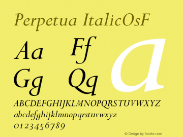 Perpetua Italic Oldstyle Figures Version 001.000图片样张
