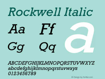 Rockwell Italic Version 001.000图片样张