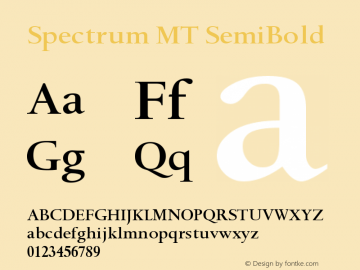 Spectrum MT Semi Bold Version 001.000图片样张