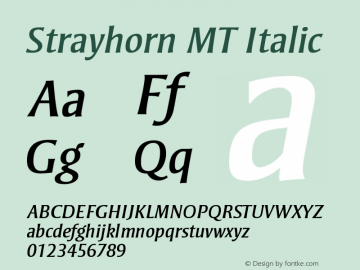 Strayhorn MT Italic Version 001.002 Font Sample