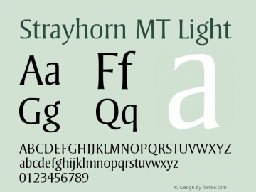 Strayhorn MT Light Version 001.002 Font Sample