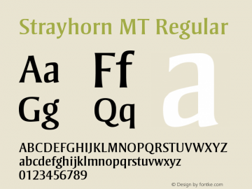 Strayhorn MT Regular Version 001.002 Font Sample