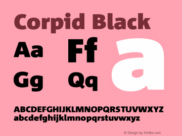 Corpid Black Version 001.072 Font Sample