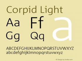 Corpid Light Version 001.072 Font Sample