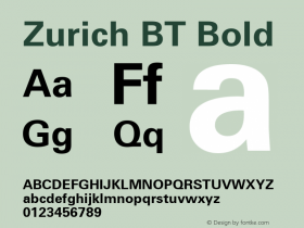Zurich BT Bold mfgpctt-v1.87 Jan 31 1997图片样张