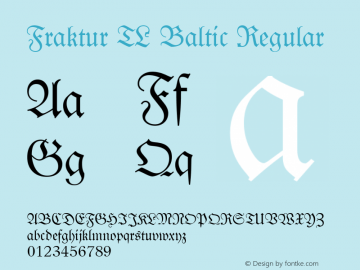 Fraktur TL Baltic mswbutt-v.1.05 12.07.96 Font Sample
