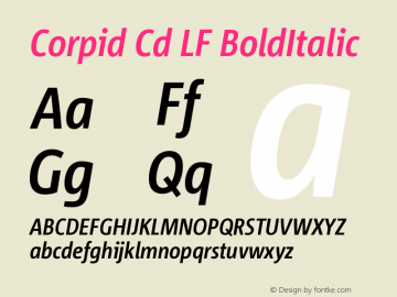 Corpid Cd LF Bold Italic Version 001.000图片样张