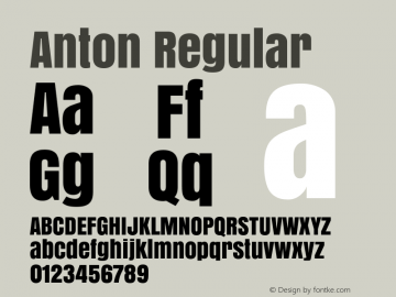 Anton Regular Version 1.000图片样张