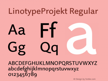 Linotype Projekt Regular Version 005.000图片样张