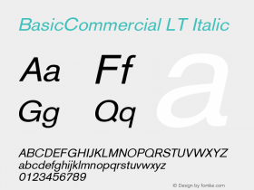 BasicCommercial LT Italic Version 005.000图片样张