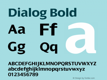 Dialog-Bold Version 005.000 Font Sample