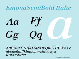 EmonaSemiBold-Italic Version 005.000 Font Sample