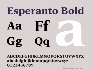 Esperanto-Bold Version 005.000 Font Sample