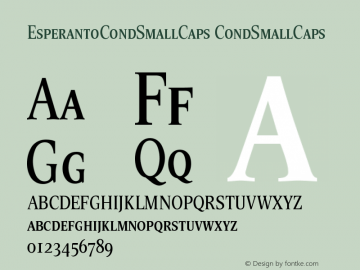 EsperantoCondSmallCaps Version 005.000 Font Sample