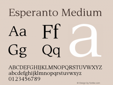 Esperanto Version 005.000 Font Sample