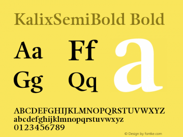 KalixSemiBold Version 005.000图片样张