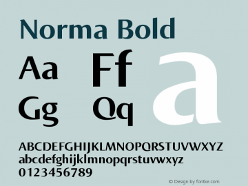 Norma-Bold Version 005.000 Font Sample