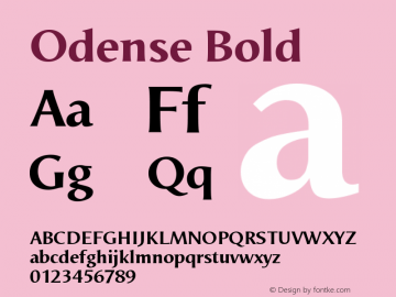 Odense-Bold Version 005.000 Font Sample