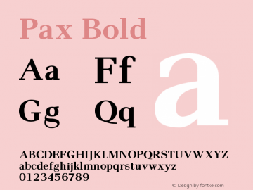 Pax-Bold Version 005.000 Font Sample