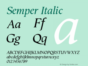 Semper-Italic Version 005.000图片样张