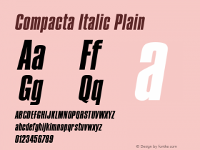 Compacta Italic Plain Version 005.000 Font Sample