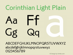 Corinthian Light Plain Version 005.000 Font Sample