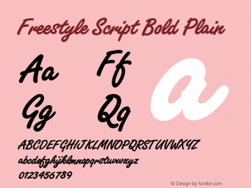 Freestyle Script Bold Plain Version 005.000 Font Sample