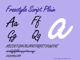 Freestyle Script Plain Version 005.000 Font Sample