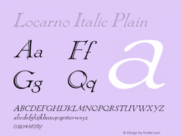 Locarno Italic Plain Version 005.000 Font Sample