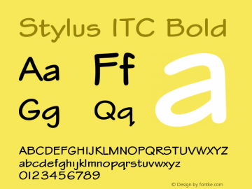 Stylus ITC Bold Version 005.000图片样张