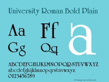 University Roman Bold Plain Version 005.000图片样张