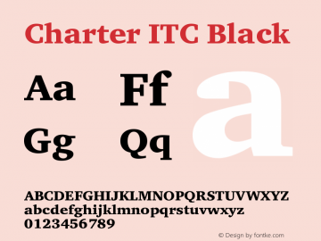 Charter ITC Black Version 005.000图片样张