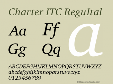 Charter ITC Regular Italic Version 005.000图片样张