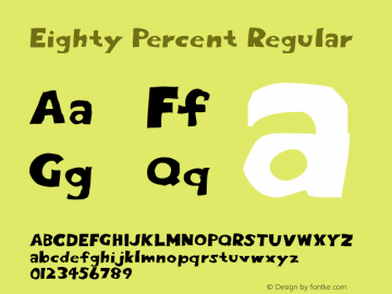 Eighty Percent Regular Macromedia Fontographer 4.1 7/27/00 Font Sample