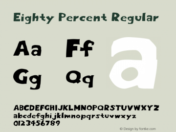 Eighty Percent Regular Macromedia Fontographer 4.1 7/27/00 Font Sample